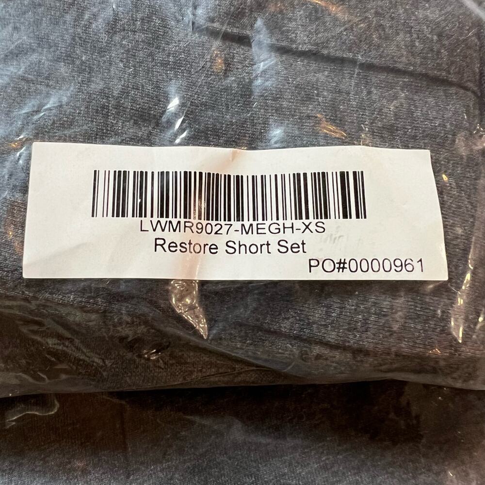 Lunya Restore Short Set Mercurial Gray Heather 2 Piece Lounge Set XS New - Picture 11 of 11